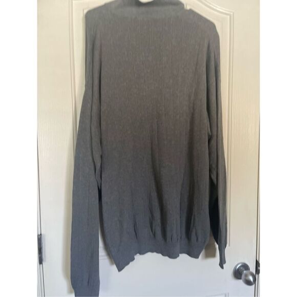 New J Ferrar Men's Gray Collared Long Sleeve Cotton Pullover Sweater Size 2XL - Picture 10 of 10